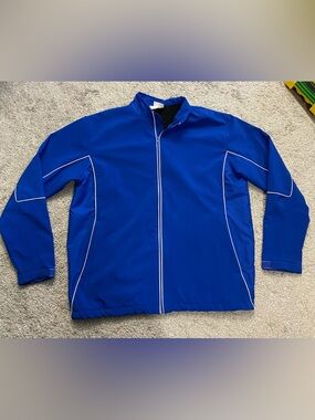 Rawlings Blue Lightweight Zip-Up Jacket with White Piping